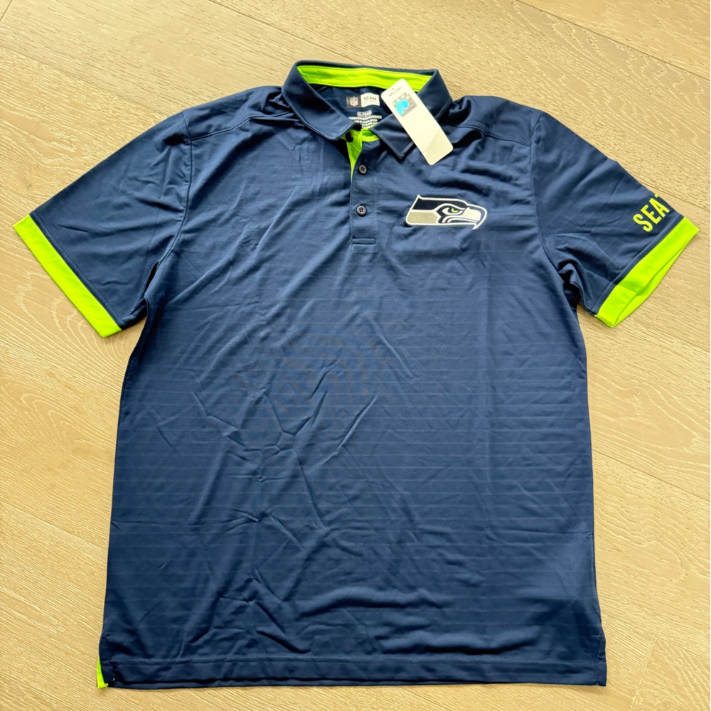 Seattle Seahawks sweat wicking mesh polo shirt NFL size XL